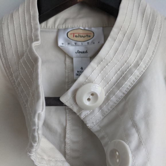 Talbots Stretch Petite 4 Cream White Button Jacket - Picture 6 of 7